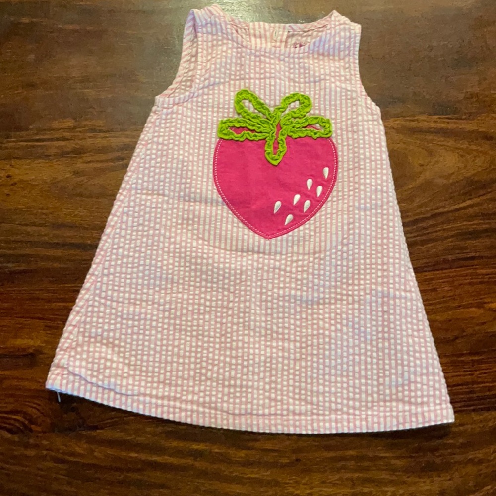 Strawberry Seersucker Dress